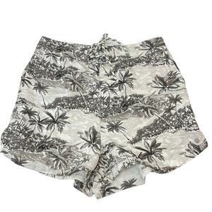 Volcom Shorts Size S White Board Short Palm Tree Elastic Waist  Nwot $50